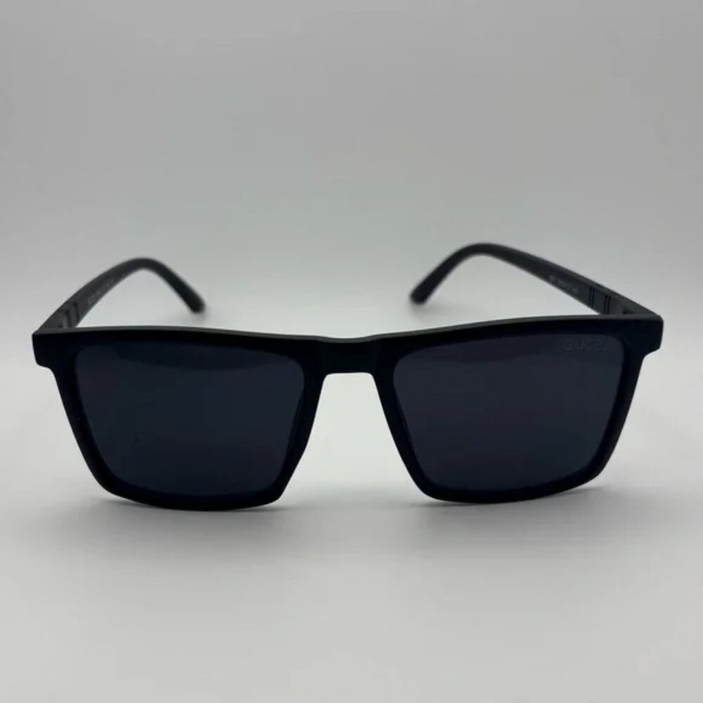 Authentic Gucci Rectangular Matte Black Sunglasse… - image 1